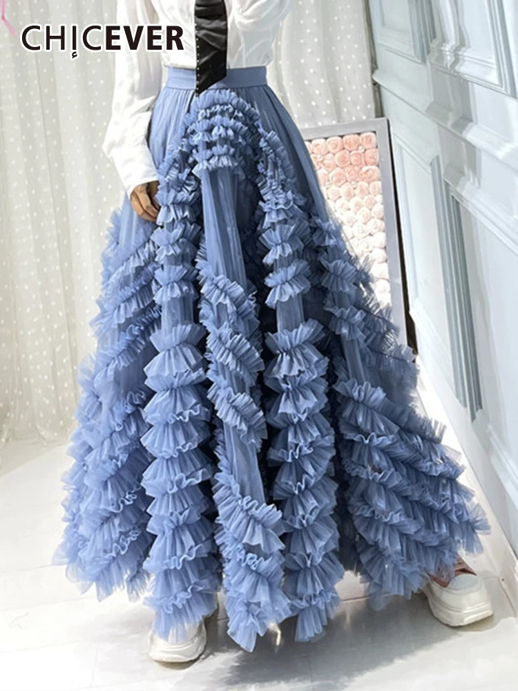 CHICEVER Tierred, пышные юбки с оборками, для женщин, с высокой талией, со складками, однотонная трапециевидная Свободная юбка макси, Женская весенняя одежда
CHICEVER Tierred, пышные юбки с оборками, для женщин, с высокой талией, со складками, однотонная трапециевидная Свободная юбка макси, Женская весенняя одежда