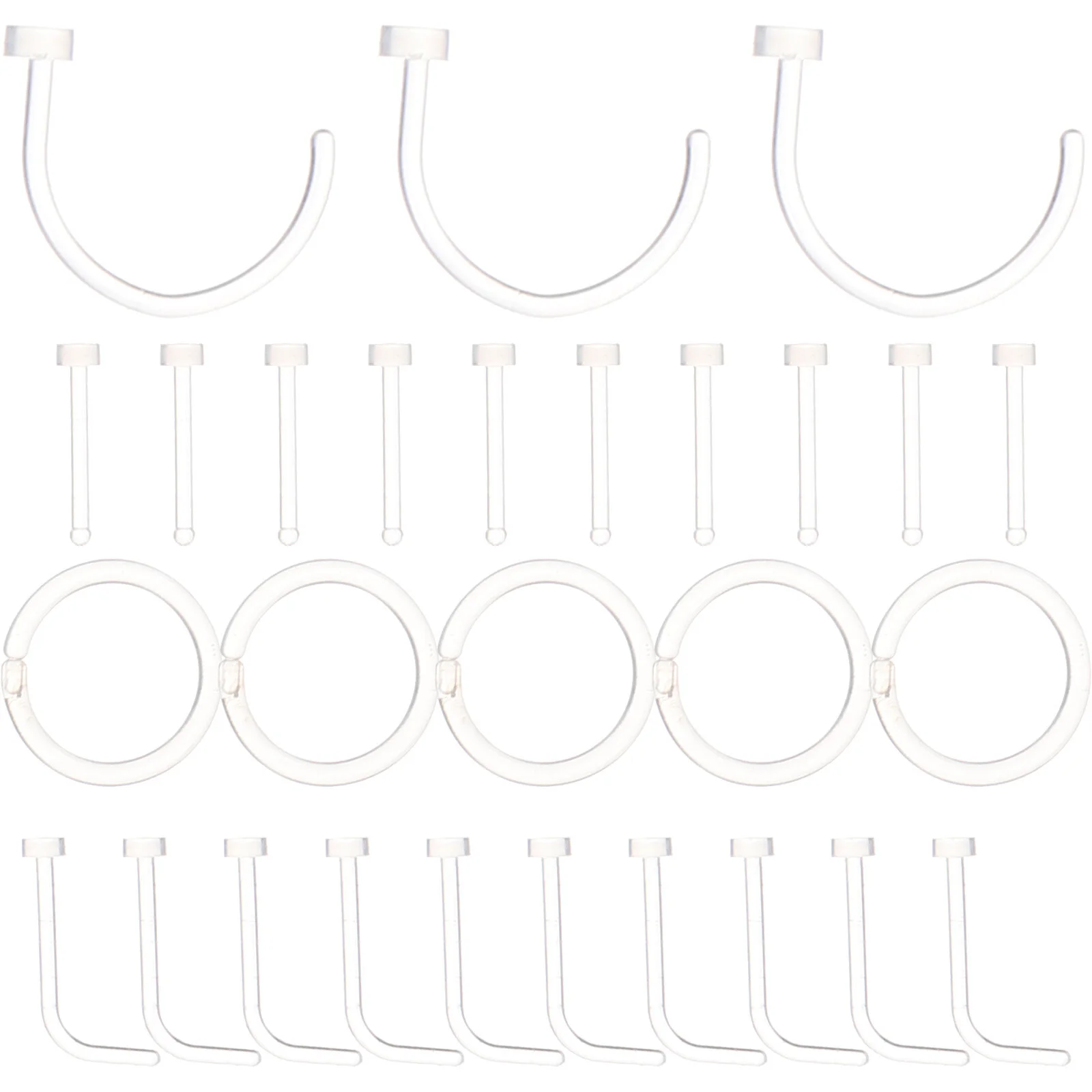 32 Pcs Clear Nose Stud Nose Ornament Rings Clear Studs Fine Supplies Delicate Hoops Portable Work
32 Pcs Clear Nose Stud Nose Ornament Rings Clear Studs Fine Supplies Delicate Hoops Portable Work
