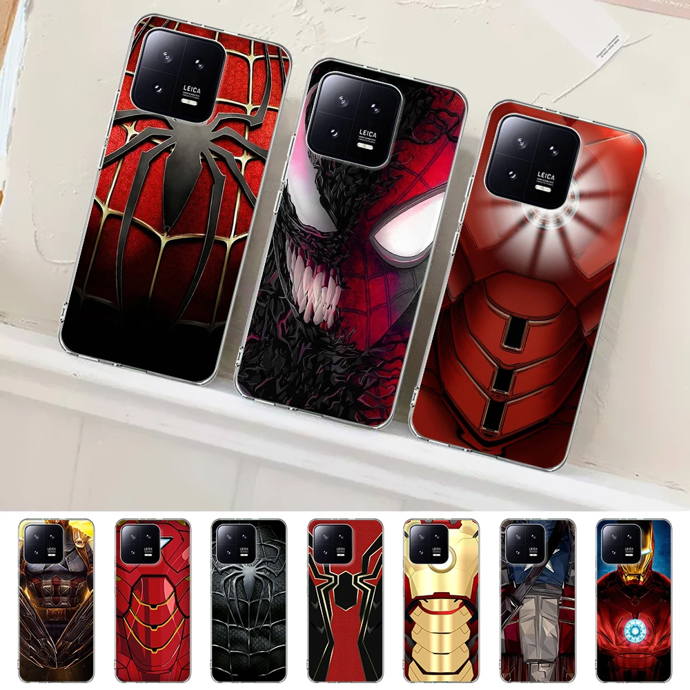 

Case for Xiaomi Mi 13 12T 11 Ultra 12 11T 10T 9T Pro Note 10 9 A2 CC9 8 Lite 11i TPU Clear Phone Cover Venom Iron Man Avengers