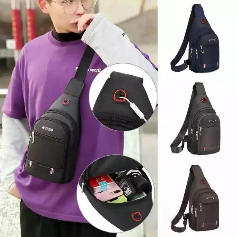 

Picnic Bag Shoulder And Crossbody Chest Oxford Men Daily Outdoor Hard-wearing Travel Leisure Sport Waterproof Bag Package Cloth
