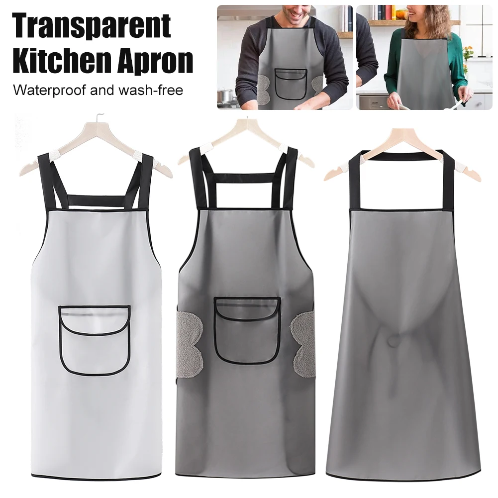 Kitchen Apron Men Women Waterproof Transparent Apron Wipeable Oil Resistant Cooking Apron With Pocket For Home Bar Restaurant
Kitchen Apron Men Women Waterproof Transparent Apron Wipeable Oil Resistant Cooking Apron With Pocket For Home Bar Restaurant