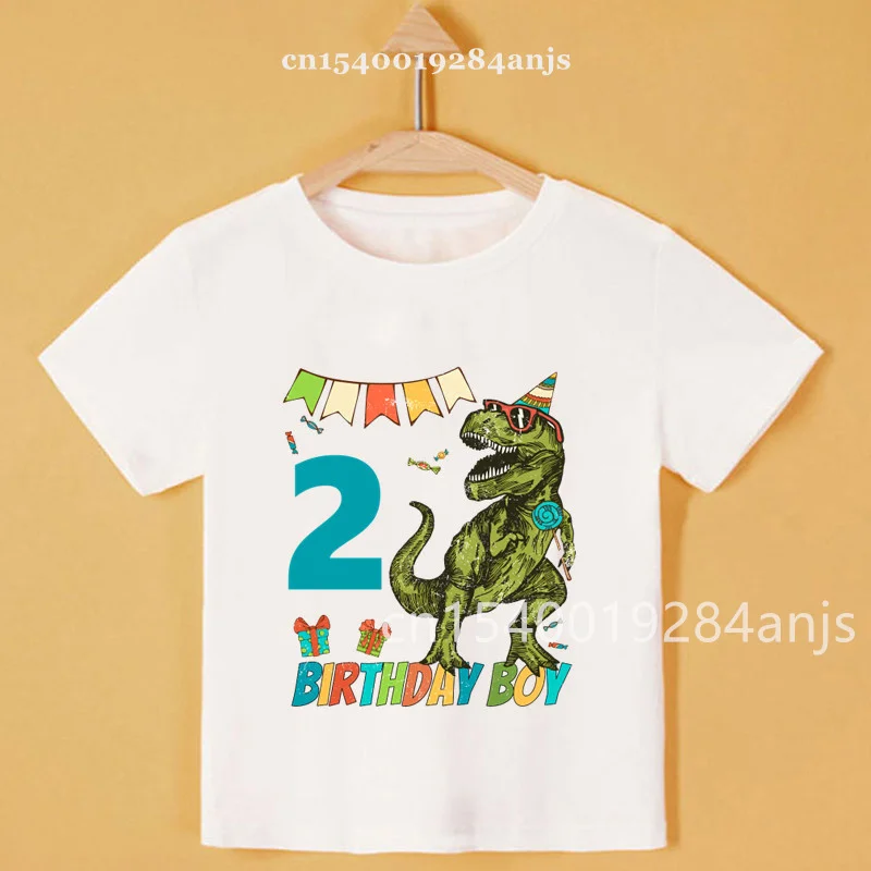Футболка детская с мультяшным динозавром милый подарок на день рождения