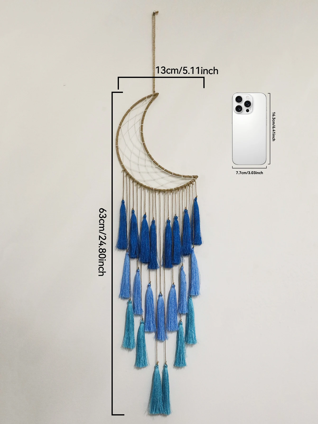 Макраме-ловец снов из полиэстера, синий
Макраме-ловец снов из полиэстера, синий