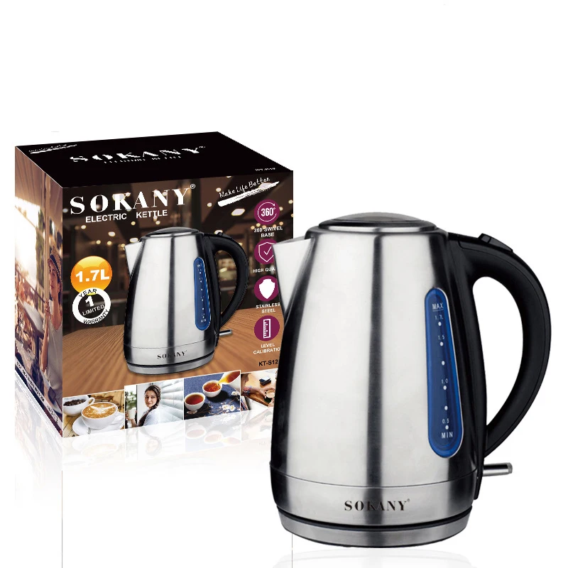 Electric Kettle 1.7L Double Wall 304 Stainless Steel BPA Free Hot Water Boiler Auto Shut-Off and Boil-Dry Protection
Electric Kettle 1.7L Double Wall 304 Stainless Steel BPA Free Hot Water Boiler Auto Shut-Off and Boil-Dry Protection
