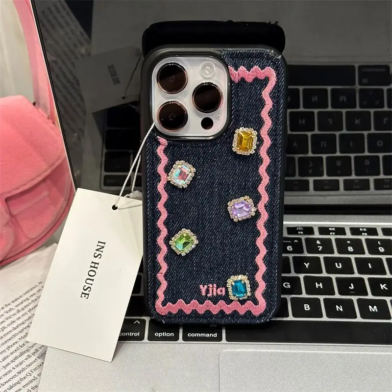 Vintage Denim Shiny Rhinestone Phone Case for IPhone 14 11 12 13 Pro Max Stylish Korean Funny Diy Phone Case
Vintage Denim Shiny Rhinestone Phone Case for IPhone 14 11 12 13 Pro Max Stylish Korean Funny Diy Phone Case