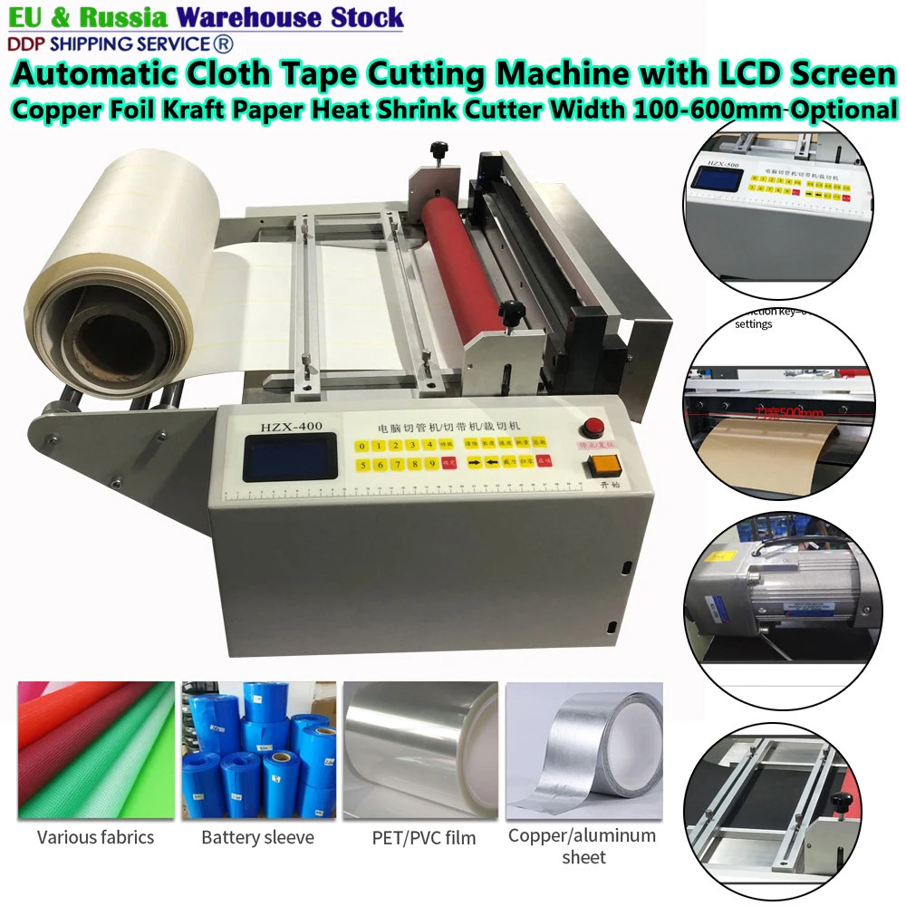 Automatic Cloth Tape Cutting Machine LCD Screen Control Cutter Width 100-600mm for Copper Foil Kraft Paper PVC Non-woven Fabric
Automatic Cloth Tape Cutting Machine LCD Screen Control Cutter Width 100-600mm for Copper Foil Kraft Paper PVC Non-woven Fabric