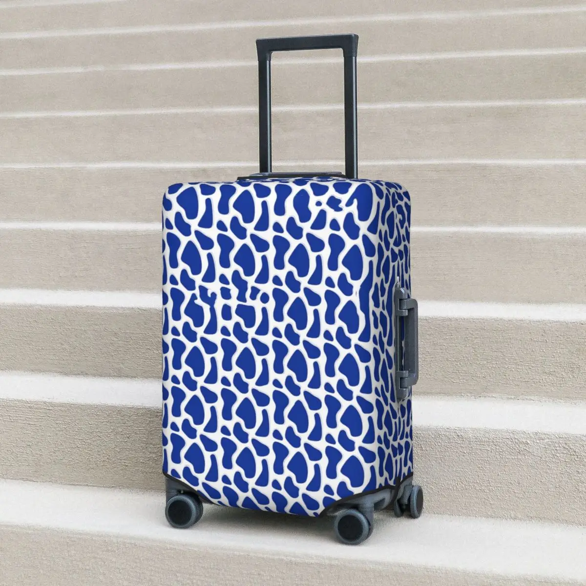 Funky Giraffe Print Suitcase Cover Blue and White Vacation Business Useful Luggage Case Protector
Funky Giraffe Print Suitcase Cover Blue and White Vacation Business Useful Luggage Case Protector
