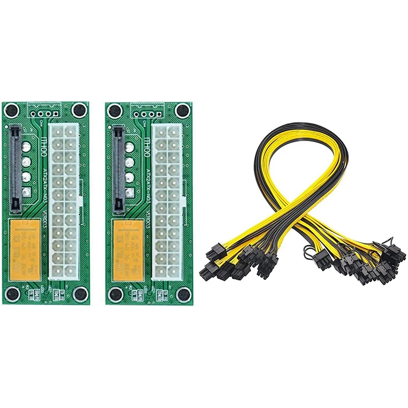Add2PSU Synchronous Board Multiple Power Supply Adapter with 6Pcs 6-Pin Pci-E to 8-Pin (6+2) Pci-E GPU Power Cord
Add2PSU Synchronous Board Multiple Power Supply Adapter with 6Pcs 6-Pin Pci-E to 8-Pin (6+2) Pci-E GPU Power Cord