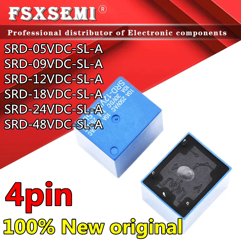 10pcs New SRD-05VDC-SL-A SRD-09VDC-SL-A SRD-12VDC-SL-A SRD-18VDC-SL-A SRD-24VDC-SL-A SRD-48VDC-SL-A 4pin 10A Relay SRD-05
10pcs New SRD-05VDC-SL-A SRD-09VDC-SL-A SRD-12VDC-SL-A SRD-18VDC-SL-A SRD-24VDC-SL-A SRD-48VDC-SL-A 4pin 10A Relay SRD-05