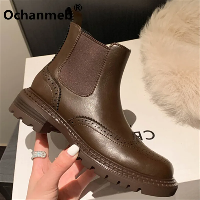 Женские ботинки челси Ochanmeb из натуральной кожи, ретро броги, резная английская обувь до щиколотки, обувь на платформе на среднем массивном к...
Женские ботинки челси Ochanmeb из натуральной кожи, ретро броги, резная английская обувь до щиколотки, обувь на платформе на среднем массивном к...