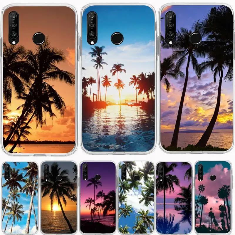 Чехол для телефона с пальмовым деревом Huawei P20 P40 Lite P30 Pro P Smart 2019 Nova 3e 6 Se силиконовый