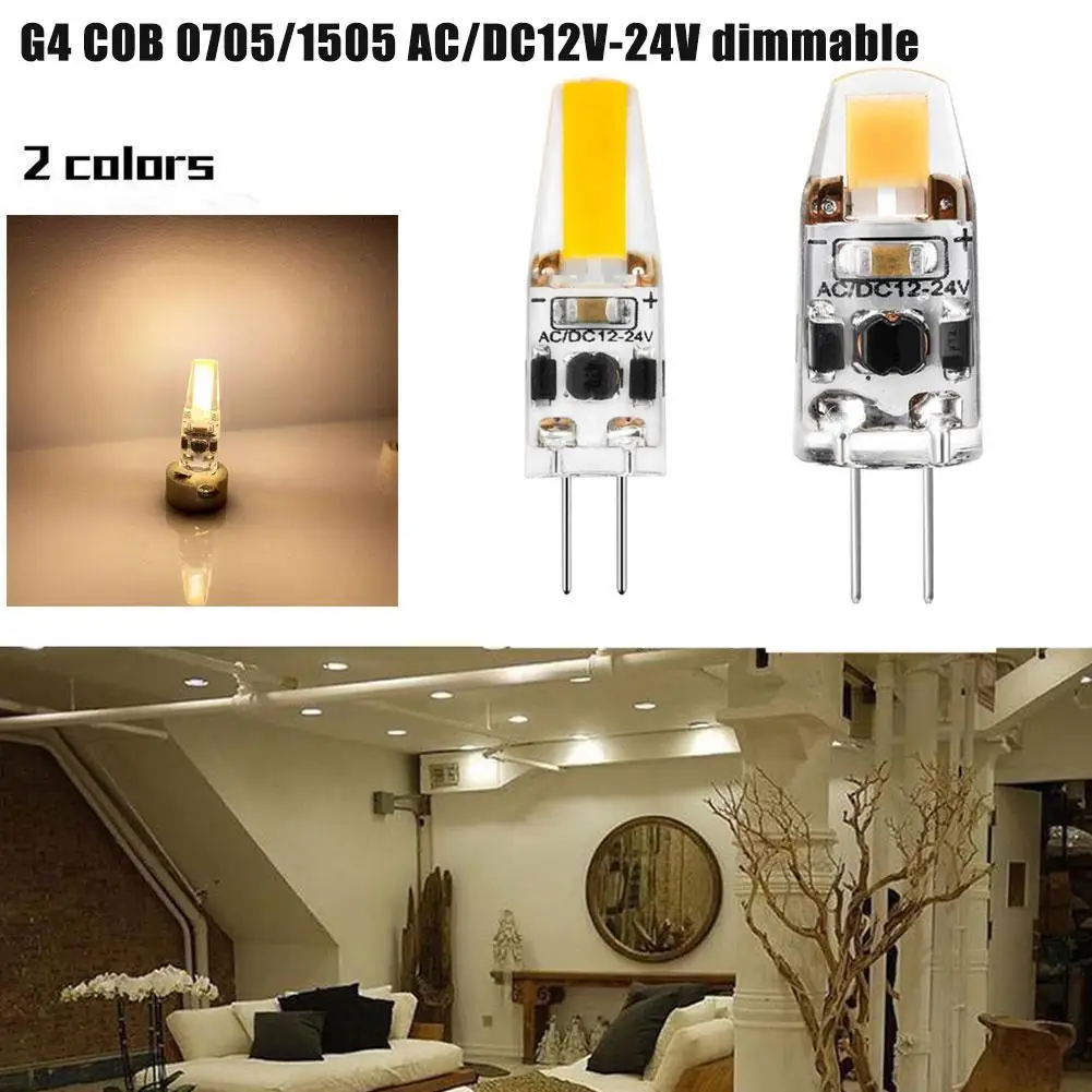 

AC/DC12V-24V G4 LED Sapphire COB Lamp Bulb 360 Beam Angle Replace Halogen Spotlight Chandelier Source Replaces Halogen Lamp