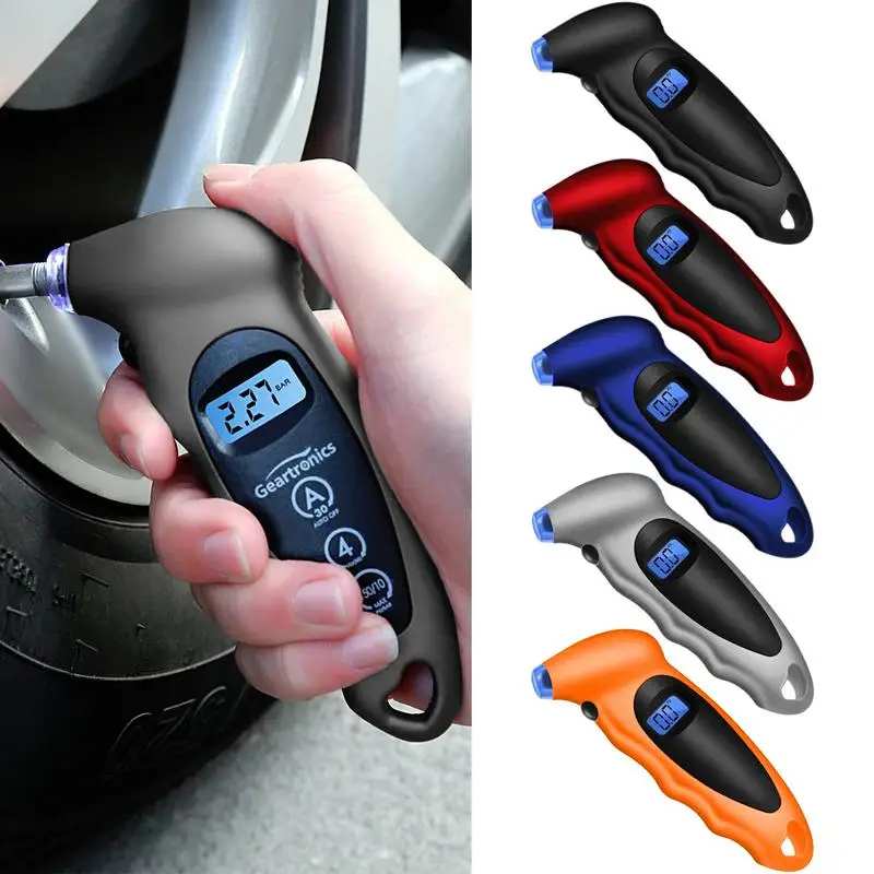 

Digital Tire Pressure Gauge 100 PSI 4 Settings Portable Tire Gauges Car Tyre Accessories With Backlit LCD Display For Cars