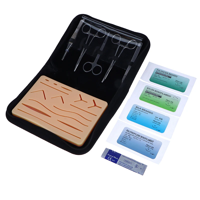 Suture Training Kit With Silicone Skin Pad With Mesh Medical Students Surgical Suture Practice Kit Medical Teaching Model 1set
Suture Training Kit With Silicone Skin Pad With Mesh Medical Students Surgical Suture Practice Kit Medical Teaching Model 1set