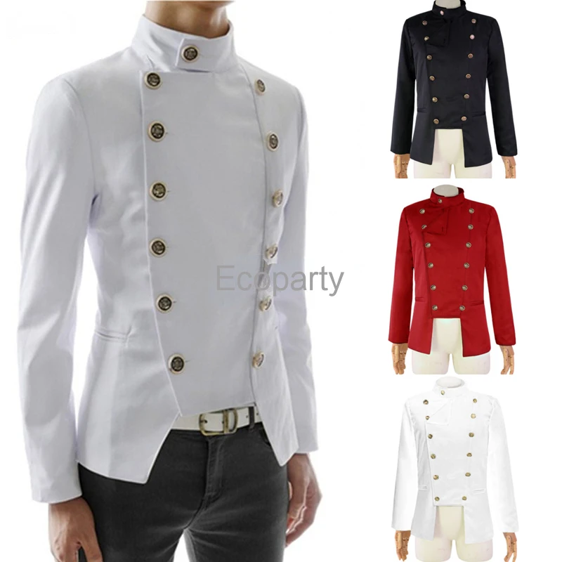 New Men's Medieval Steampunk Slim Jacket Black Stand Collar Double Breasted Suit Coat Stage Show Halloween Party Cosplay Costume
New Men's Medieval Steampunk Slim Jacket Black Stand Collar Double Breasted Suit Coat Stage Show Halloween Party Cosplay Costume