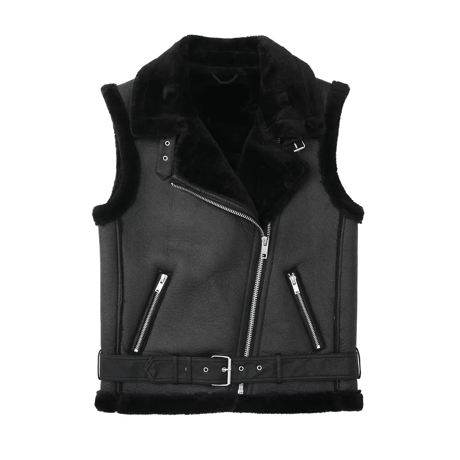 Black Fur Vest Faux Sheepskin Waistcoat Chic Lady Faux Leather Fleece Oversized Vest Woman Sleeveless Jacket Fall Winter
Black Fur Vest Faux Sheepskin Waistcoat Chic Lady Faux Leather Fleece Oversized Vest Woman Sleeveless Jacket Fall Winter
