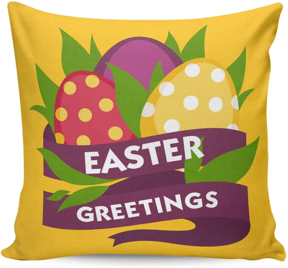 Throw Pillowcases Happy Easter Colorful Eggs, Cotton Linen Square Cushion Cover Pillow Case for Home Decorative Living Room
Throw Pillowcases Happy Easter Colorful Eggs, Cotton Linen Square Cushion Cover Pillow Case for Home Decorative Living Room