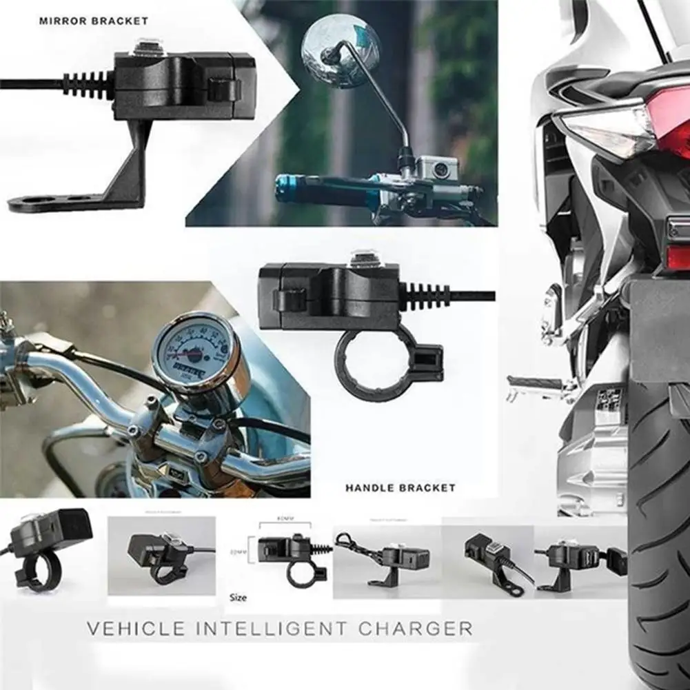 Motorcycle Handlebar Charger Dual USB Port 1A/2.1A Supply Fast Cable Waterproof Socket Power Accessories Charging Motor Ada R7B0
Motorcycle Handlebar Charger Dual USB Port 1A/2.1A Supply Fast Cable Waterproof Socket Power Accessories Charging Motor Ada R7B0