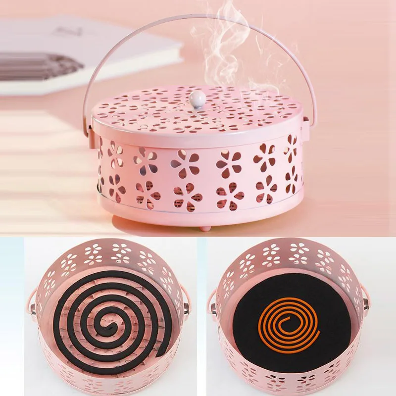 Portable Metal Mosquito Coil Sandalwood Holder Hollow Mosquito Coil Box Round Incense Burner With Handle Home Office Outdoor
Portable Metal Mosquito Coil Sandalwood Holder Hollow Mosquito Coil Box Round Incense Burner With Handle Home Office Outdoor