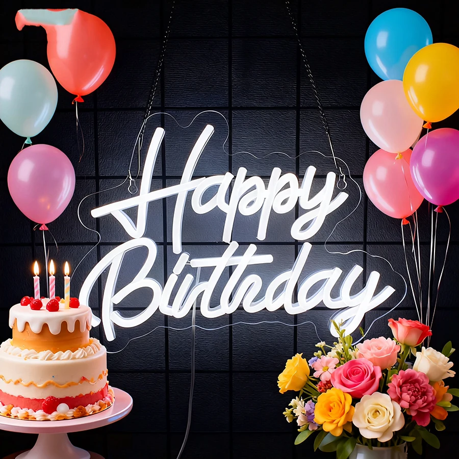 Неоновая вывеска "Happy Birthday"
Неоновая вывеска "Happy Birthday"