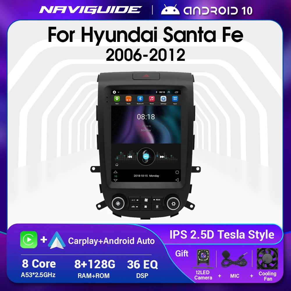 NAVIGUIDE Car Android 10 Radio For Hyundai Santa Fe 2006-2012 Multimedia Video Player GPS Navigation Tesla Style Vertical Screen
NAVIGUIDE Car Android 10 Radio For Hyundai Santa Fe 2006-2012 Multimedia Video Player GPS Navigation Tesla Style Vertical Screen