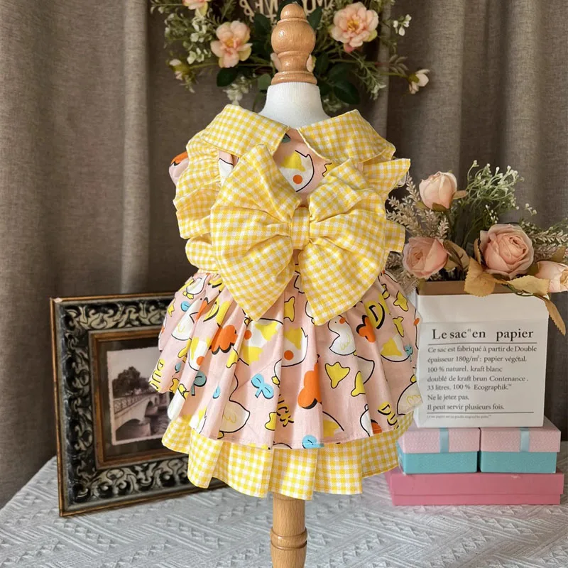 Yellow Bow Pet Dog Clothes Fashion Cute Duck Print Handmade Princess Dress For Small Medium Dog Chihuahua Puppy Dog Costumes
Yellow Bow Pet Dog Clothes Fashion Cute Duck Print Handmade Princess Dress For Small Medium Dog Chihuahua Puppy Dog Costumes