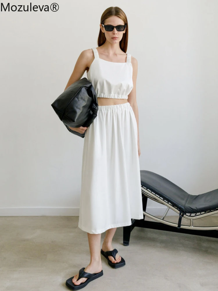 Mozuleva Casual Elegant 2 Pieces Skirts Sets White Tank Tops Square Neck Elastic Waist A-Line Pleated Long Skirts Women Suits
Mozuleva Casual Elegant 2 Pieces Skirts Sets White Tank Tops Square Neck Elastic Waist A-Line Pleated Long Skirts Women Suits