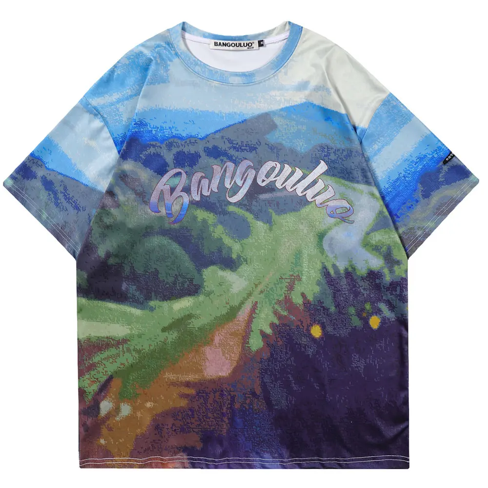 T-shirt Men Country Hills Painting Print Polyester O-neck Men's Clothing Harajuku Casual Streetwear Hip Hop Oversized T-shirt
T-shirt Men Country Hills Painting Print Polyester O-neck Men's Clothing Harajuku Casual Streetwear Hip Hop Oversized T-shirt