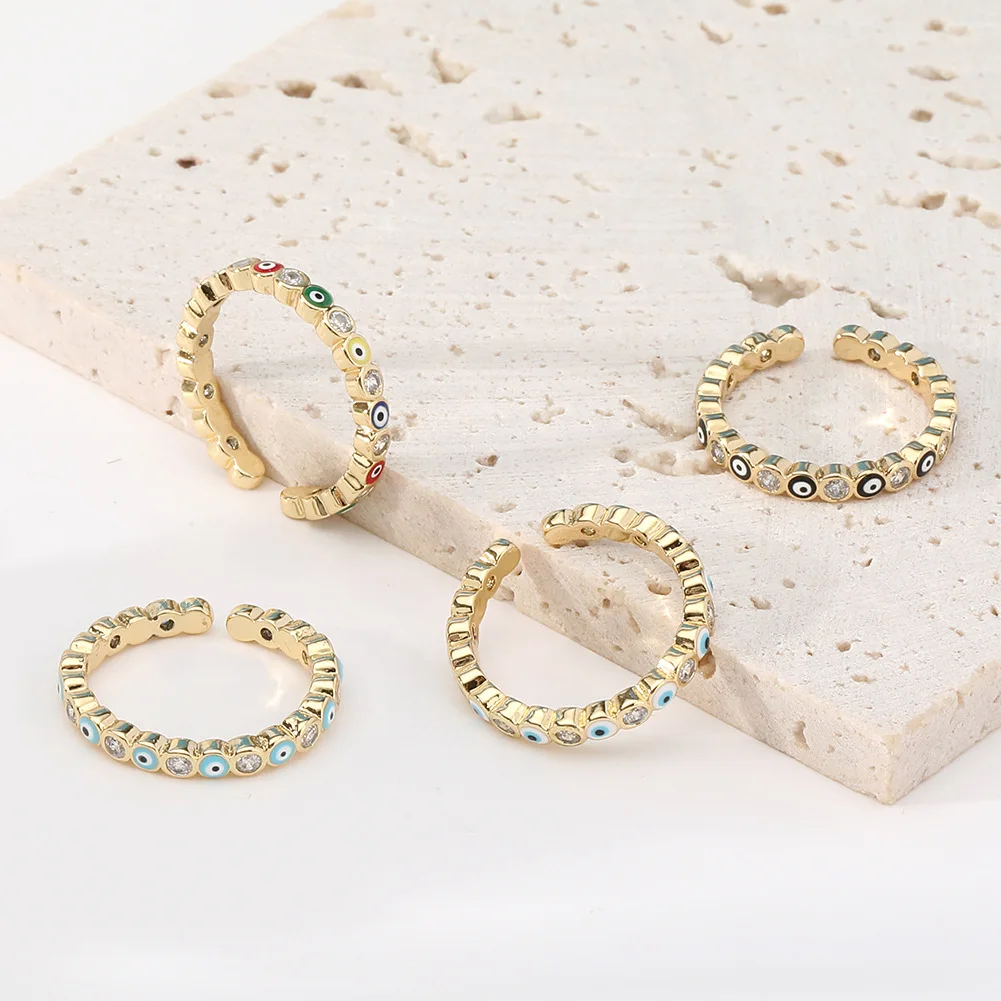 Женское модное ювелирное изделие, регулируемое Радужное Открытое кольцо с турецкими глазами, кольцо с микро-инкрустацией из кубического циркония, женское золотое кольцо с бриллиантами
Женское модное ювелирное изделие, регулируемое Радужное Открытое кольцо с турецкими глазами, кольцо с микро-инкрустацией из кубического циркония, женское золотое кольцо с бриллиантами