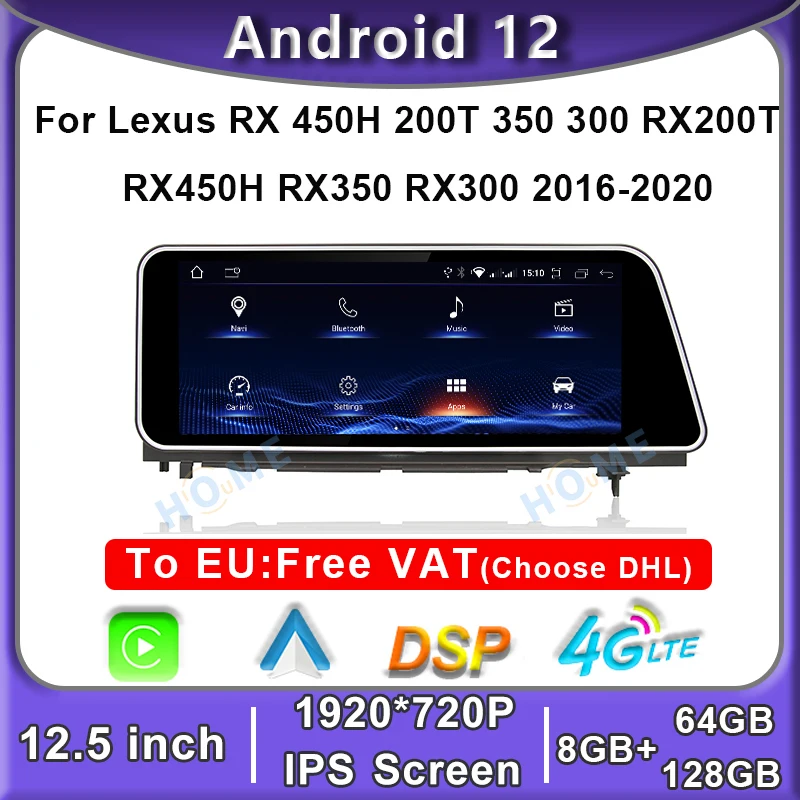 12.5" Android 12 8+128G Car Radio GPS Navigation Multimedia Player CarPlay Stereo For Lexus RX RX200t Rx300 Rx350 Rx450h RX400h
12.5" Android 12 8+128G Car Radio GPS Navigation Multimedia Player CarPlay Stereo For Lexus RX RX200t Rx300 Rx350 Rx450h RX400h