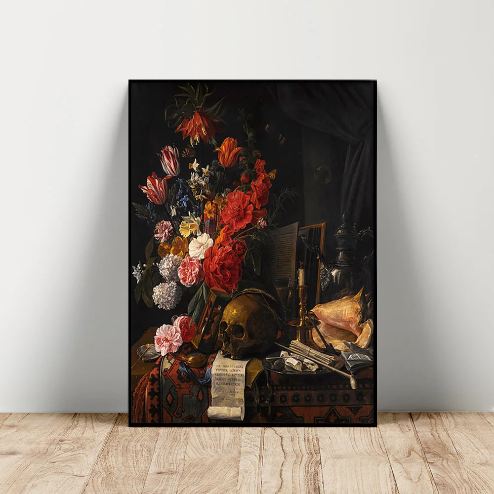 Carel Fonteyn Art Print Poster Vanitas Wall Picture Skull Flower Still Life Canvas Painting Bedroom Decor
Carel Fonteyn Art Print Poster Vanitas Wall Picture Skull Flower Still Life Canvas Painting Bedroom Decor