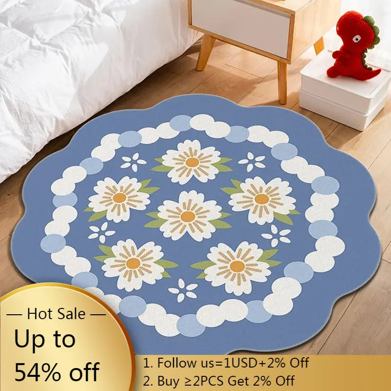 Cute Floral Kids Room Carpets Fluffy Children Bedroom Decor Bedside Round Rugs Living Room Home Large Area INS Floor Mats
Cute Floral Kids Room Carpets Fluffy Children Bedroom Decor Bedside Round Rugs Living Room Home Large Area INS Floor Mats