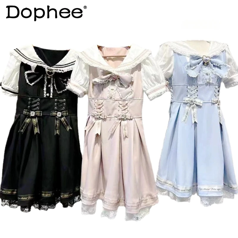 2023 Summer Japanese Lolita Dress Mine Mass-Produced Girly Girl Sweet Cute Sailor Collar Vestidos Para Mujer Elegantes Y Bonitos
2023 Summer Japanese Lolita Dress Mine Mass-Produced Girly Girl Sweet Cute Sailor Collar Vestidos Para Mujer Elegantes Y Bonitos