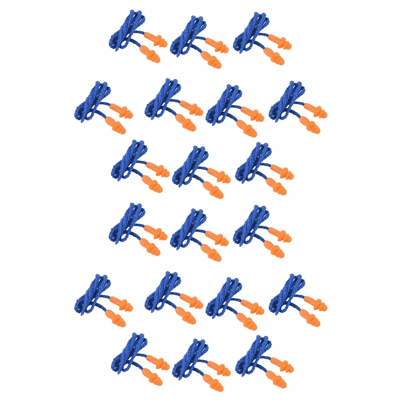 20 Pcs Safety Silicone Soft Ear Plugs - Hearing Protection Muffs With Cord - Noise For Work Home Sleeping Blue Orange
20 Pcs Safety Silicone Soft Ear Plugs - Hearing Protection Muffs With Cord - Noise For Work Home Sleeping Blue Orange