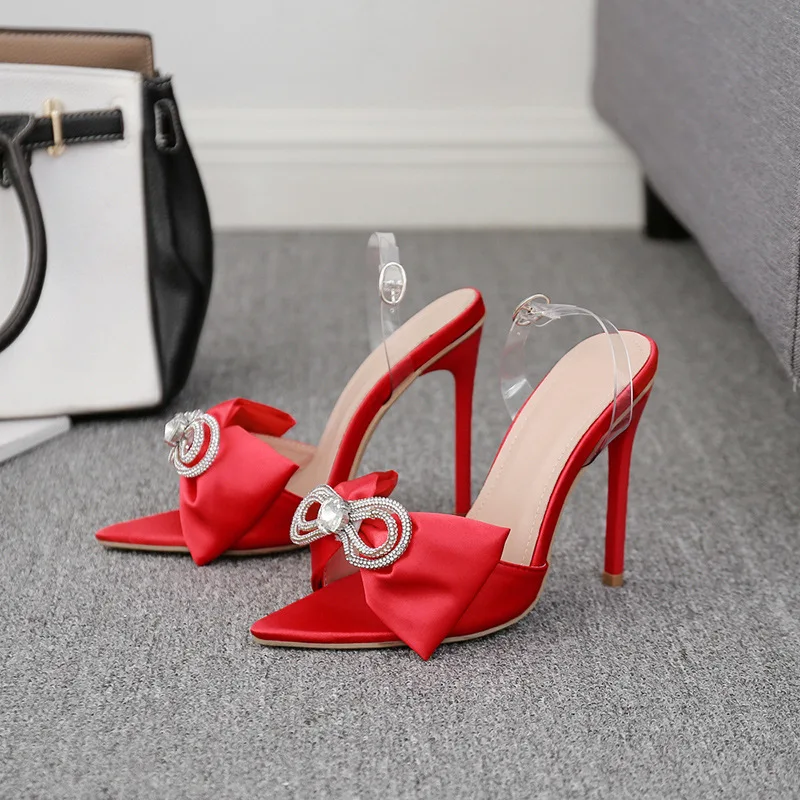 Butterfly-knot High Heels Sandals Rhinestone Silk Party Shoes Women Strappy Pointed Toe Sandals Size 35-42
Butterfly-knot High Heels Sandals Rhinestone Silk Party Shoes Women Strappy Pointed Toe Sandals Size 35-42