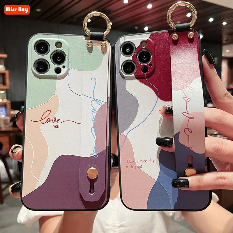 Fashion Contrasting Colors Printing Wrist Strap Soft Silicone Case for iPhone 13 12 11 Pro max Mini XS XR XS Max 7 8 Plus Cover
Fashion Contrasting Colors Printing Wrist Strap Soft Silicone Case for iPhone 13 12 11 Pro max Mini XS XR XS Max 7 8 Plus Cover