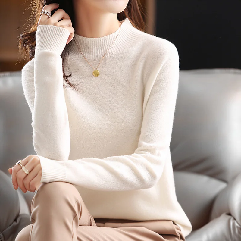2022 Women's Autumn Winter Half Turtleneck Short Knitted Sweaters Solid Color Loose Long Sleeve Bottoming Shirt Sweaters Tops
2022 Women's Autumn Winter Half Turtleneck Short Knitted Sweaters Solid Color Loose Long Sleeve Bottoming Shirt Sweaters Tops