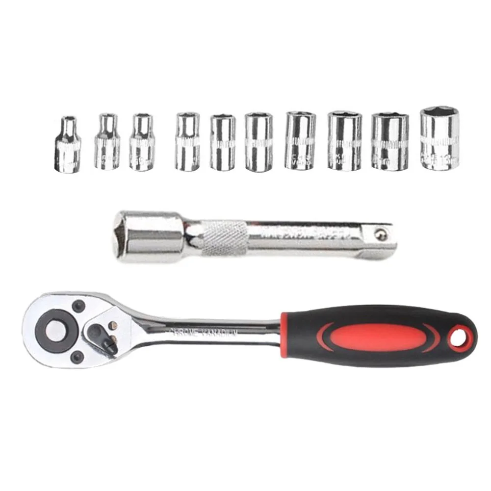 12pcs 1/4'' Ratchet Socket Wrench Impact Spanner 4-13mm Adapter Extension Rod For Workshop Bicycle Car Repairing Hand Tool
12pcs 1/4'' Ratchet Socket Wrench Impact Spanner 4-13mm Adapter Extension Rod For Workshop Bicycle Car Repairing Hand Tool
