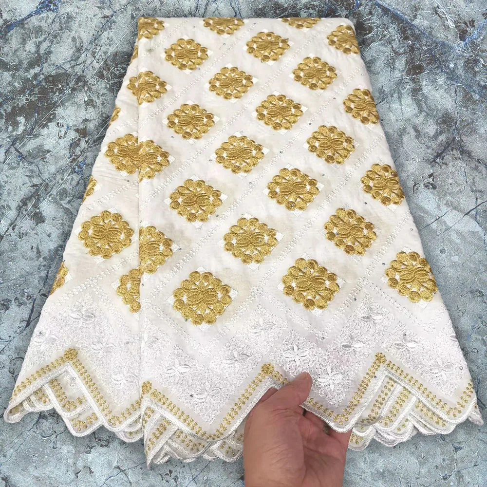 High Quality African Embroidery Cotton Fabric 5 Yards Neatly Arranged Pattern Lace Dubai White Textile For Sewing Garment 08C1
High Quality African Embroidery Cotton Fabric 5 Yards Neatly Arranged Pattern Lace Dubai White Textile For Sewing Garment 08C1
