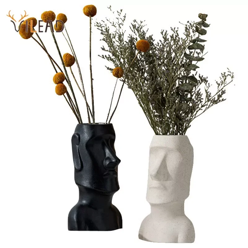 Vilead 22cm Ceramic Moai Vase Nordic Pukao Figurine Dry Flower Pot Container Living Dining Room Home Office Interior Decoration
Vilead 22cm Ceramic Moai Vase Nordic Pukao Figurine Dry Flower Pot Container Living Dining Room Home Office Interior Decoration