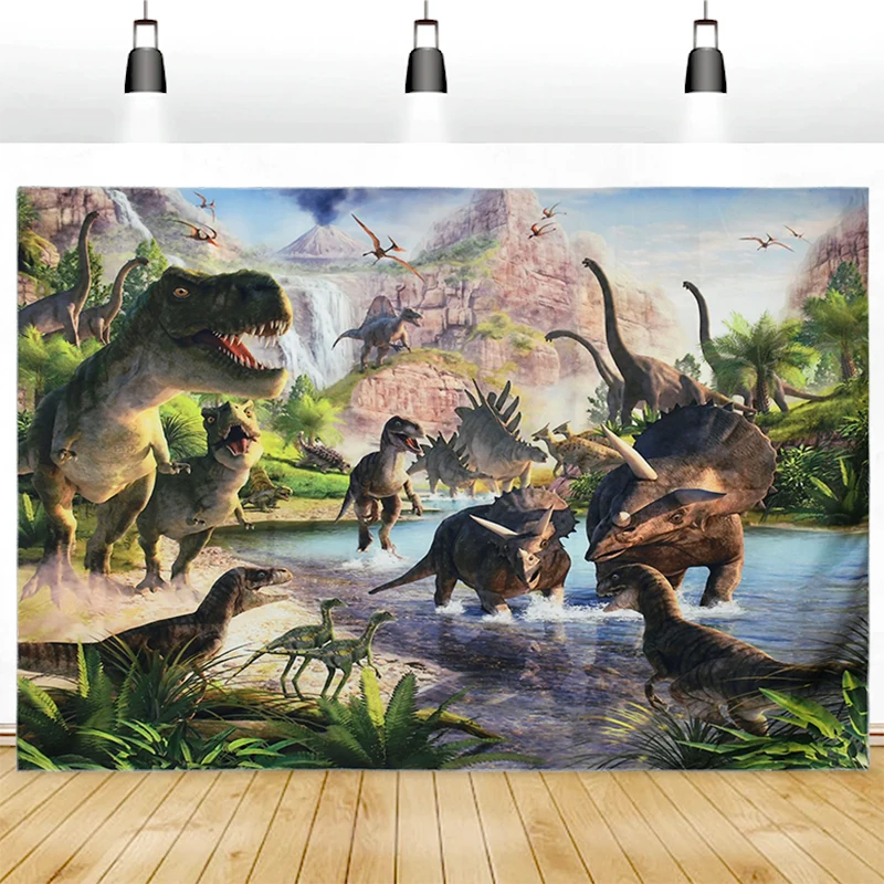 

1pc Dinosaur Theme Birthday Party Backdrop Jurassic Park World Photographic Background Kids Beadroom Wall Hanging Decor Tapestry