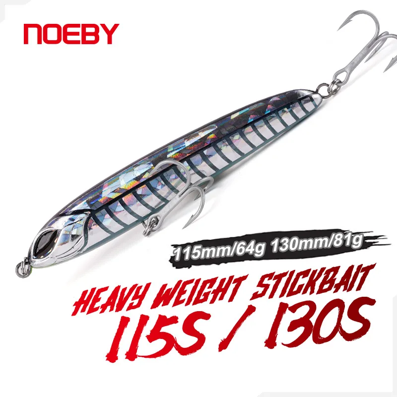 

Noeby Sinking Heavy Stickbait Lure 115mm 64g 130mm 81g Pencil Bait Peaca Artificial Sea Fishing Lure Hard Baits Saltwater Lures