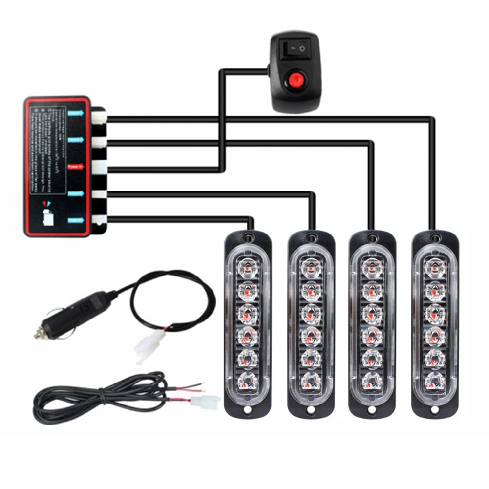 4PCS 6LED Stroboscopes 12V Strobe Light 4 in 1 Car Emergency Light Beacon Emergency Fashing Light (Red Light)
4PCS 6LED Stroboscopes 12V Strobe Light 4 in 1 Car Emergency Light Beacon Emergency Fashing Light (Red Light)