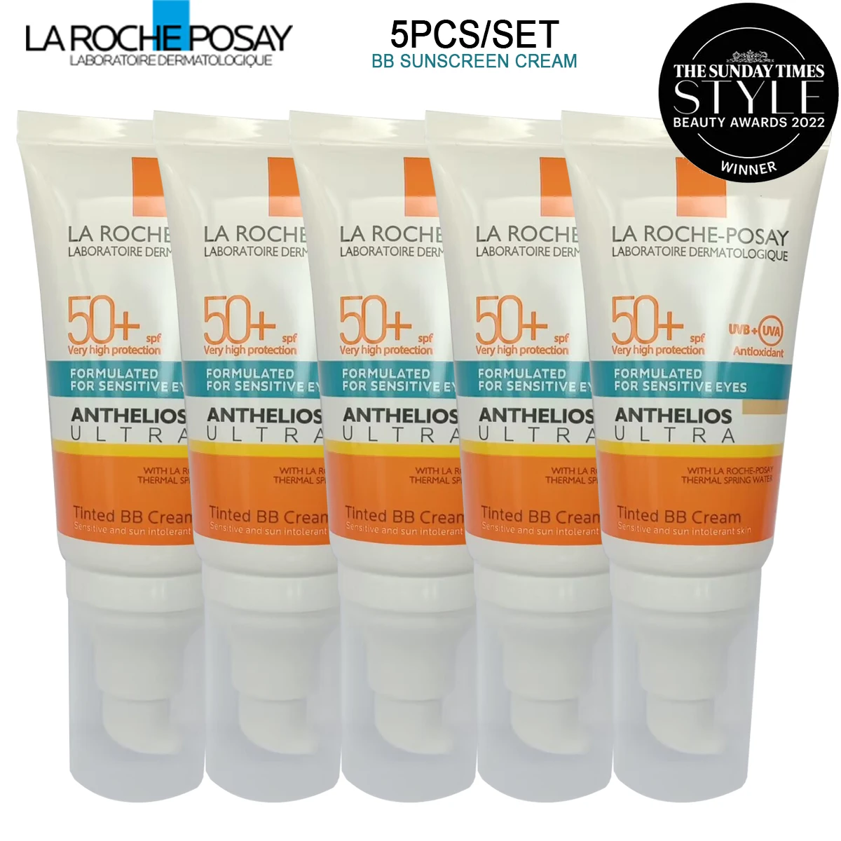 

5PCS La Roche Posay ANTHELIOS ULTRA Tinted BB CREAM SPF 50+ UVB UVA Refreshing and Non-greasy For Oily Skin Care Face Sunscreen