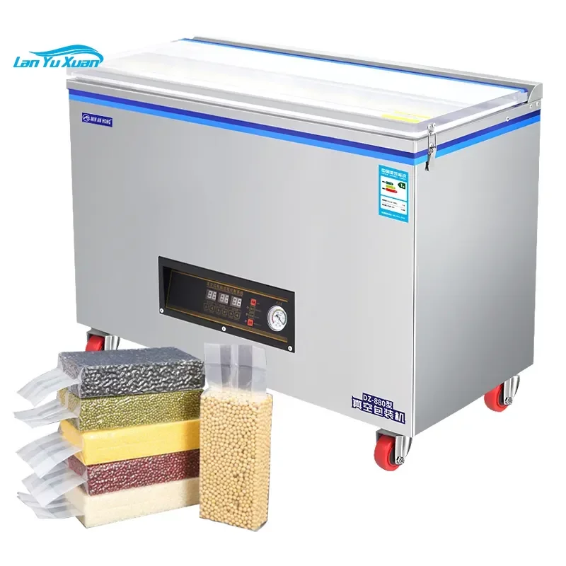 

DZ-880 Automatic Vacuum Sealer for Meat Chicken Seafood Fish Rice Brick Large Space Vacuum Packing Machine