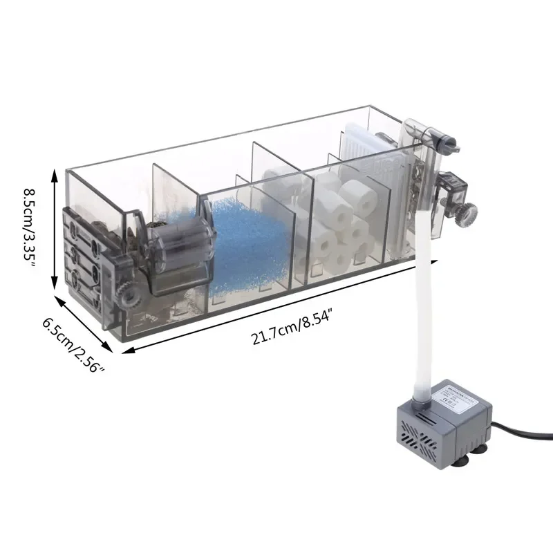 

Аквариумное устройство для очистки воды, аквариумное устройство для фильтра 3-в-1, очищающая аквариумная чаша для рыб, внешнее настенное устройство для аквариума