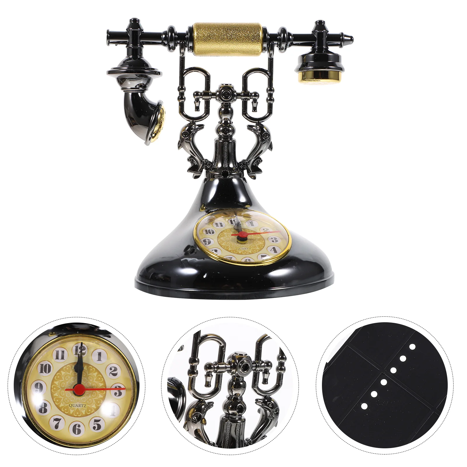Telephone Clock Decoration Home Artistic Clock Ornament Desktop Microphone Statue Abs Retro Landline Silent Alarm Clock Office
Telephone Clock Decoration Home Artistic Clock Ornament Desktop Microphone Statue Abs Retro Landline Silent Alarm Clock Office