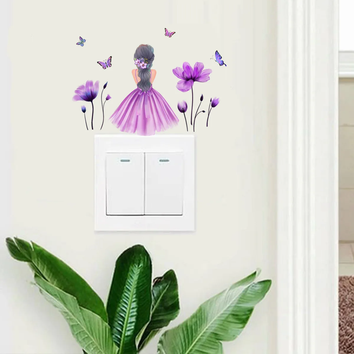 T67# Plant Butterfly Girl Light Switch Phone Wall Stickers For DIY Home Decoration Cartoon Animals Decals PVC Mural Art
T67# Plant Butterfly Girl Light Switch Phone Wall Stickers For DIY Home Decoration Cartoon Animals Decals PVC Mural Art
