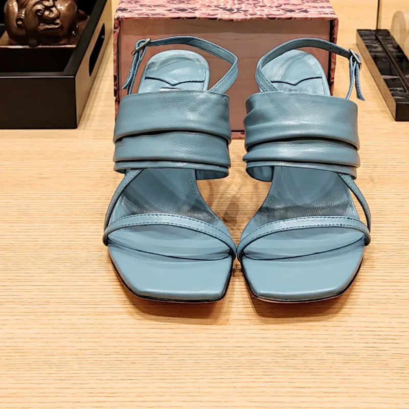 2023 Summer Ladies Elegant Pleated High Heel One Word Open Toe Sandals Women's Stiletto Square Toe Cross Strap Sandals
2023 Summer Ladies Elegant Pleated High Heel One Word Open Toe Sandals Women's Stiletto Square Toe Cross Strap Sandals