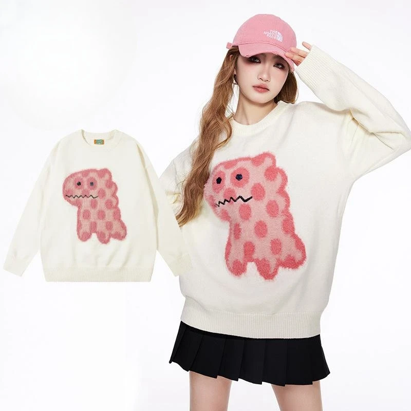 Yasuk Autumn Winter Casual Pullover Shirts Women's Loose Dinosaur Suit Sweet Girl Gentle Preppy Style Top Velvet Sweater
Yasuk Autumn Winter Casual Pullover Shirts Women's Loose Dinosaur Suit Sweet Girl Gentle Preppy Style Top Velvet Sweater